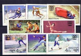 Olympics 1976 - Ice Hockey - Figure Skate - Biathlon - BHUTAN - Set 8v Imp. MNH - Invierno 1976: Innsbruck