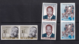 Liberia 1968 Martin Luther King  Imperf Pairs MNH 15978 - Liberia
