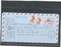 AEROGRAMME -N°1009 AER CONCORDE 3,10 + LIBERTÉ 0,10x2  ( TARIF 1983) OBLITERÉ -BUREAU TEMPORAIRE -PARIS 26-6-1983 - Aérogrammes