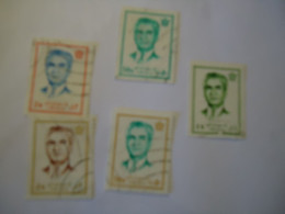 IRAN USED 5 STAMPS SULTAN - Iran