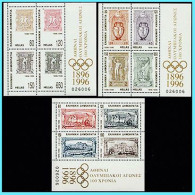 GREECE-GRECE- HELLAS 1996: 100 Years Olympic Games Miniature Sheets Compl. Set ​MNH** - Nuovi