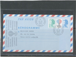 AEROGRAMME -N°1010 AER BICENTENAIRE DE L'AIR ET DE L'ESPACE -BUREAU TEMPORAIRE -PARIS 26-6-1983 - Aérogrammes