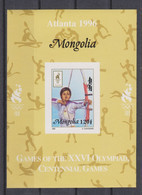 Olympics 1996 - Archery - MONGOLIA - S/S Imp. MNH - Summer 1996: Atlanta