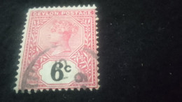 CEYLON- 1880 -69       6 C     VİCTORİA        DAMGALI - Ceylon (...-1947)