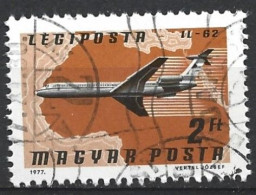 Hungary 1977. Scott #C379 (U) Plane Airline, Maps, IL-62, CSA, North Africa - Used Stamps