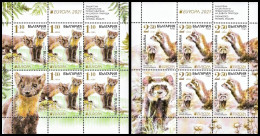 SALE!!! BULGARIA BULGARIE BULGARIEN 2021 EUROPA CEPT Endangered National Wildlife 2 Sheetlets Of 5 Stamps + 1 Vignette** - 2021