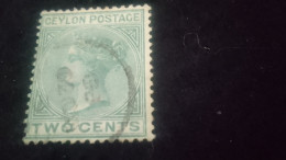 CEYLON- 1880 -69       2 C     VİCTORİA        DAMGALI - Sri Lanka (Ceylan) (1948-...)