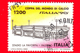 ITALIA - 1990 - USATO - Coppa Del Mondo Di Calcio - 1200 L. • Stadio La Favorita, A Palermo - 1981-90: Oblitérés