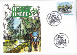 Enveloppe Et Carte Postale Souvenir Fête Du Timbre 2023 Conflans Sainte Honorine Cachet 1er Jour - Neufs