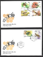 VIETNAM. N°1359-64 De 1993 Sur 2 Enveloppes 1er Jour. Abeilles. - Honingbijen