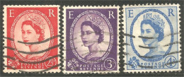 410 G-B  Queen Elizabeth  II 3 Stamps  (GB-267b) - Gebraucht