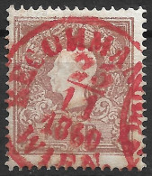 0451l: Ausgabe 1859 ANK 14 II Roter Rekostempel 25.11.1860 - Gebraucht