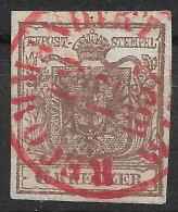 0451m: Ausgabe 1850 Roter Wiener Rekostempel - Oblitérés