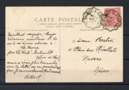 FRANCE   N°  124    SUR CARTE POSTALE    OBLITERE   COTE 2.00€     TYPE MOUCHON - 1900-02 Mouchon