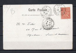 FRANCE   N°  124    SUR CARTE POSTALE    OBLITERE   COTE 2.00€     TYPE MOUCHON - 1900-02 Mouchon