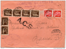 1945    LETTERA CON ANNULLO  ARSITA TERAMO - Marcophilie