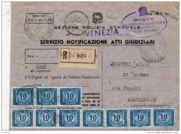 1952  LETTERA   CON ANNULLO  VENEZIA + MESTRINO  PADOVA - Segnatasse
