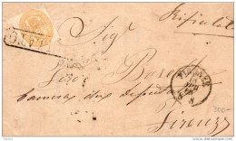 1866  FRONTESPIZIO  CON IL N° 1 DI SEGNATASSE ANNULLO FIRENZE - Postage Due