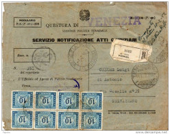 1952  LETTERA RACCOMANDATA CON ANNULLO VENEZIA - Segnatasse