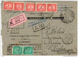 1952 LETTERA RACCOMANDATA CON ANNULLO PADOVA SUCC.2 - Segnatasse