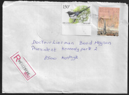 Belgium. Stamps Sc. 1645, 1784 On Registered Commercial Letter, Sent From Meulebeke For Kortrijk - Brieven En Documenten