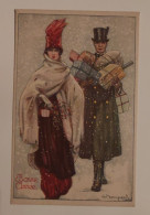 Carte Postale Illustrateur BOMPARD - Couple Homme Femme Bonne Année - Bompard, S.