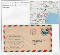 USA -  1929 - DALLS / BROWNSVILLE  FIRST FLIGHT COVER  WITH MAP -VERY FINE, - 1c. 1918-1940 Storia Postale