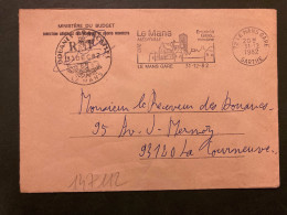 LETTRE DOUANES FRANCAISES LE MANS OBL.MEC.31-12 1982 72 LE MANS GARE SARTHE - Civil Frank Covers