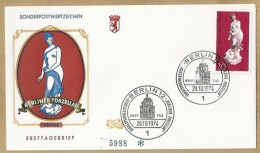 DE.- ERSTTAGSBRIEF. BERLINER PORZELLAN. VENUS. SONDERPOSTWERTZEICHEN. ERSTAUSGABE 29.10.1974. BERLIN 12. FDC. - 1971-1980