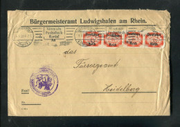 "DEUTSCHES REICH" 1922, Dienstmarke Mi. 48 MeF Auf Brief Ex Buergermeisteramt Ludwigshafen Nach Heidelberg (L0061) - Officials