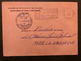 LETTRE DOUANES FRANCAISES CHALON S/SAONE OBL.MEC.15-6 1982 90 CHALON SUR SAONE PPAL S. ET L. - Frankobriefe