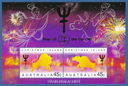 CHRISTMAS ISLAND 1997  CHINESE NEW YEAR  OX  M.S.  SG MS 436   U.M. - Christmas Island