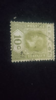 CEYLON- 1911 -25       10 C     GEORGE V.      DAMGALI  SÜRSARJLI - Sri Lanka (Ceylan) (1948-...)