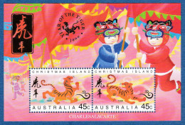 CHRISTMAS ISLAND 1998  CHINESE NEW YEAR  TIGER  M.S.  SG MS 442   U.M. - Christmaseiland