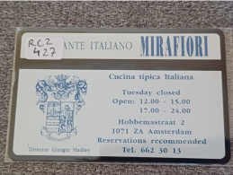 NETHERLANDS - RCZ427 - Ristorante Italiano Mirafiori - ITALY RELATED - 1.000EX. - Privadas