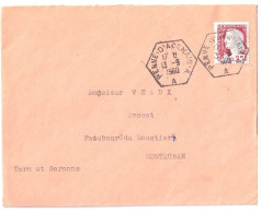 PENNE D'AGENAIS-A Lettre 25c Decaris Yv 1263 Ob 1960 - Manual Postmarks