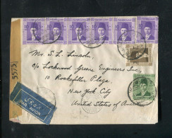 "AEGYPTEN" 1944, Brief Mit "ZENSUR", Umfangreiche MiF, Nach New York (L0071) - Storia Postale