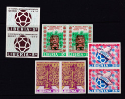 Liberia 1970 World Soccer Championship MNH Mexico Imperf Pairs 15983 - 1970 – Mexique