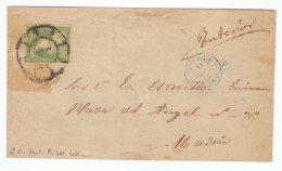 Espagne Lettre Timbre Isabelle 2 C Vert - Covers & Documents