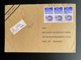 NETHERLANDS 1985 REGISTERED LETTER UTRECHT BURGEM. REIGERSTRAAT TO ARNHEM 23-12-1985 NEDERLAND - Covers & Documents