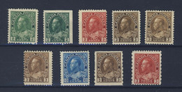 9x Canada WW1 Admiral Stamps #106-107-107bs 3x108-117-129-184 GV = $125.00 - Ungebraucht