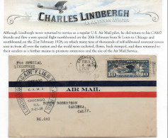 USA -  1928 LINDBERGH HORSESHOE SPECIAL FLIGHT  COVER  CHICAGO POSTMARK  - 1c. 1918-1940 Lettres