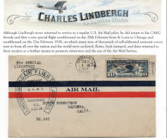 USA -  1928 LINDBERGH HORSESHOE SPECIAL FLIGHT  COVER  CHICAGO POSTMARK  - 1c. 1918-1940 Covers