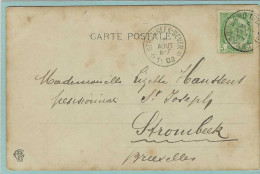 Postkaart Met Sterstempel STROMBEEK-BEVER - 1903 - Postmarks With Stars