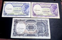 Egypt (1967-1968), V Rare 5 '& 10 Piastres, P180c & P181d , Sign Nazih A. Deif., Complete SET 3 Notes. - Egitto