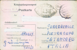 Pr38 Guardavalle Prigioniero Di Guerra In Germania Scrive Alla Sua Famiglia 1943 - Portofreiheit