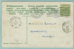 Postkaart Met Sterstempel LONGUEVILLE - 1908 - Bolli A Stelle