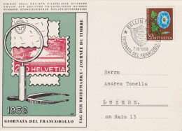 Sonderkarte  "Giornata Del Francobollo, Bellinzona"      1958 - Covers & Documents