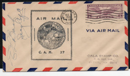 USA -  1930- CAM 27 MISHAWAKA  TO OHIO FIRST  FLIGHT  COVER  ,SIGNED - 1c. 1918-1940 Cartas & Documentos