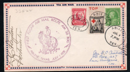 USA -  1931 - ABILENE  AM 33   FIRST  FLIGHT  COVER  ,SIGNED  - 1c. 1918-1940 Covers